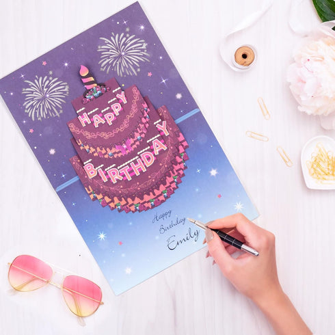 3D Pop Up Birthday Gift Card with Light and Music